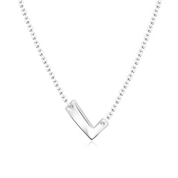 Silver Initial Letter Necklace L SPE-5552
